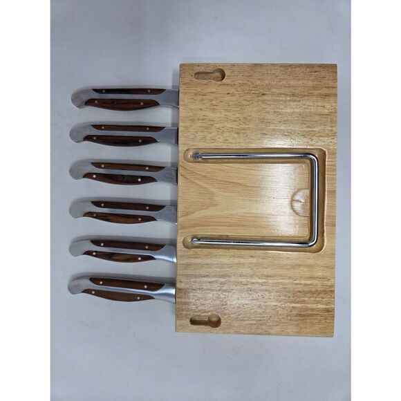 GUNTER WILHELM EXECUTIVE CHEF SERIES STEAK KNIVES SET OF 6 GERMAN STEEL W/ RACK - Picture 9 of 10